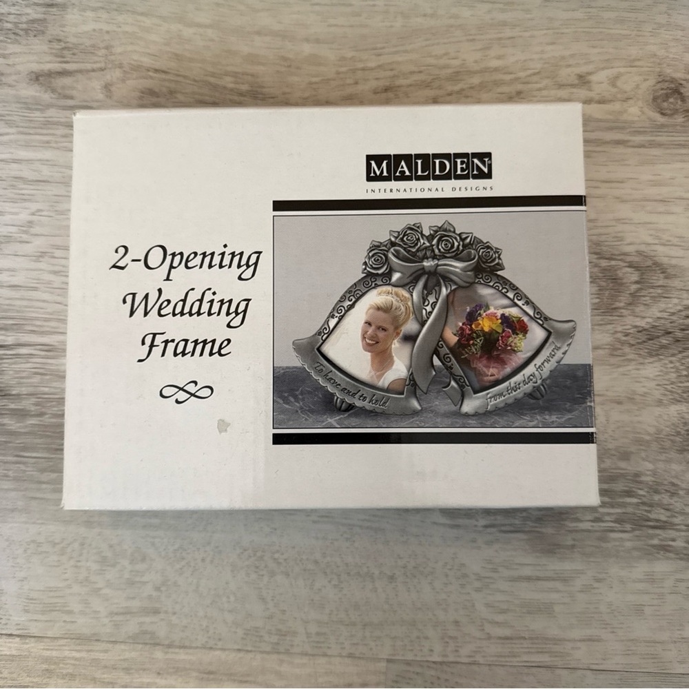 New in Box Malden Silver Double Bell Wedding Frame